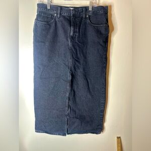 Denim Mid-Rise Maxi Skirt in Lunar Wash 29